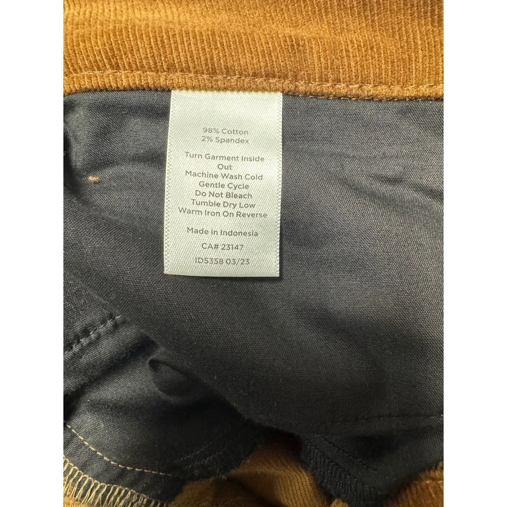Talbots High Waist Straight Leg Brown Corduroy Pants Women's Size 16W